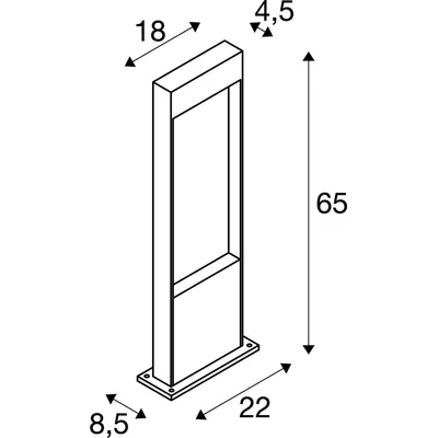 FLAT POLE 65 Borne d'extérieur 10W 400lm 3000K/4000K IP65 marron