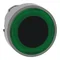 Flat push-button, green, self-returning illuminated metal ring, typical