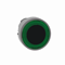 Flat push-button, green, self-returning illuminated metal ring, typical