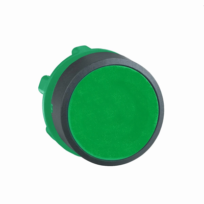 Flat push button Ø22 green self-return round plastic 100 pcs