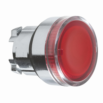 Flat push-button, red, self-returning BA 9s metal bulb without marking