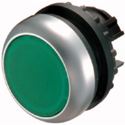 Flat push-button with spring return, green, M22-D-G