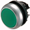 Flat push-button with spring return, green, M22-D-G