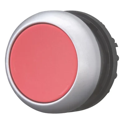 Flat pushbutton with spring return, red color, M22-D-R