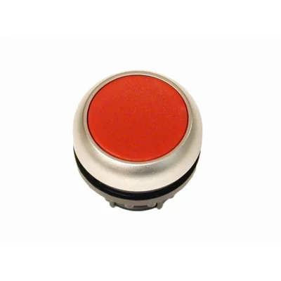 Flat pushbutton with spring return, red color, M22-D-R