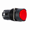 Flat, red, non-illuminated, round plastic push-button