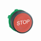 Flat red push-button without backlight, plastic STOP