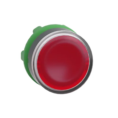 Flat red push-push button LED plastic without marking