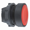 Flat red push-push button without backlight, plastic without marking