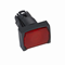 Flat red push-push LED plastic rectangular button