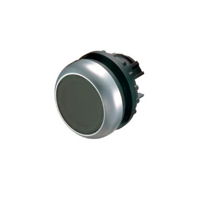 Flat spring return pushbutton, black, M22-D-S