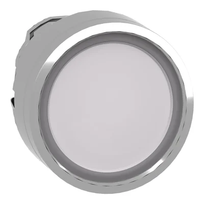 Flat white push-push button LED metal without marking