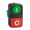 Flat/Protruding Green/Red Plastic I/O Dual Button