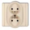 FLEXI Doppelsteckdose mit Erdung 2x(2P+Z) (Stromkreisabdeckungen) beige