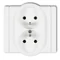 FLEXI Double socket with grounding 2x(2P+Z) (current circuit shutters) white