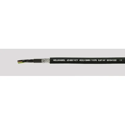Flexible cable 4x2.5 shielded black numbered cores
