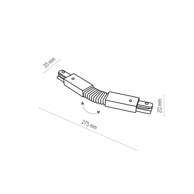 Flexible connector for 1F Zumaline busbars, black