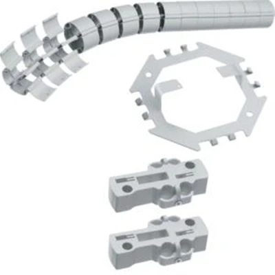 Flexible cover kit with adapters and desk base, 800mm, light grey