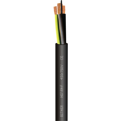 Flexible Stromkabel mit Isolierung und Gummimantel H07RN-F 4x4