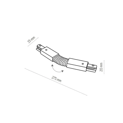 Flexibler Verbinder für 1F Zumaline-Sammelschienen, schwarz