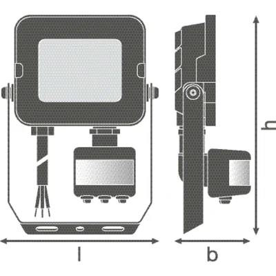 FLOOD COMPACT SENSOR V 10W 840 SYM 100 black floodlight
