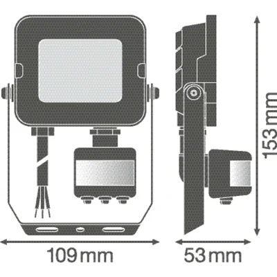 FLOOD COMPACT SENSOR V 10W 840 SYM 100 black floodlight