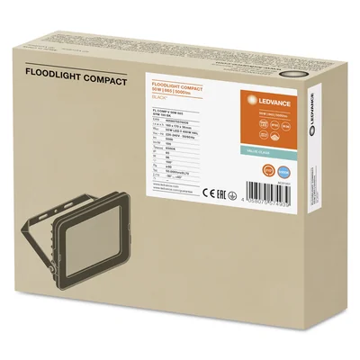 FLOOD COMPACT V 50W 865 SYM 100 schwarzer Flutlichtstrahler