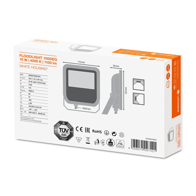 FLOODLIGHT 10 LED floodlight 230V 10W 1100lm IP65 n/t NW 100st white