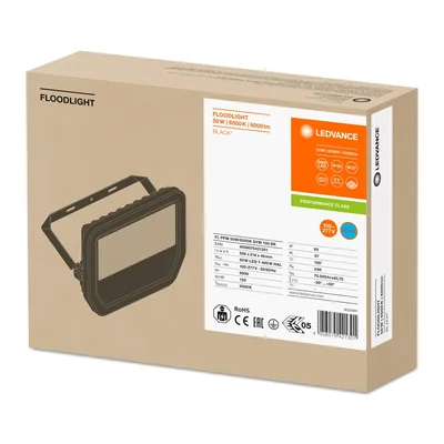 FLOODLIGHT 50 W Proiettore LED 50W 6000lm 6500K CW IP65 nero