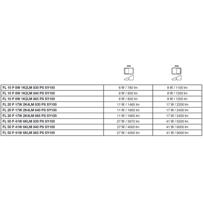 Floodlight FLOODLIGHT 50 41W 6KLM 840 PS SY100 BK