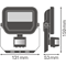 FLOODLIGHT SENSOR 10 W LED floodlight 10W 1100lm 3000K WW IP65 white