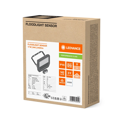 FLOODLIGHT SENSOR 20 17W 2K4LM 840 PS SY100 BK Flutlicht