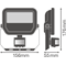 FLOODLIGHT SENSOR 20 W LED floodlight 20W 2200lm 3000K WW IP65 white