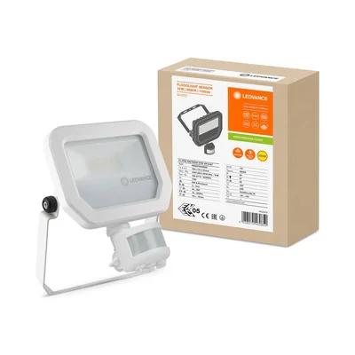 FLOODLIGHT SENZOR 10W LED světlomet 10W 1100lm 3000K WW IP65 bílá