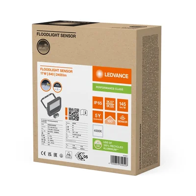 FLOODLIGHT SENZOR 20 17W 2K4LM 840 PS SY100 BK světlomet