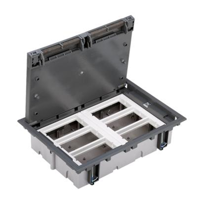 Floor box S500 6-module 12x K45 70mm gray