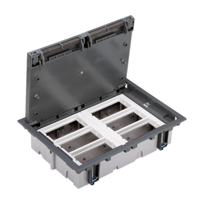 Floor box S500 6-module 12x K45 70mm gray