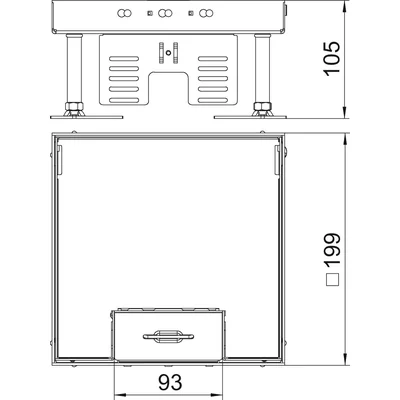 Floor cassette with cable outlet, steel RKSN2 4 VS 20