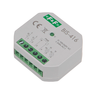 Flush-mounted bistable relay, two independent control circuits
