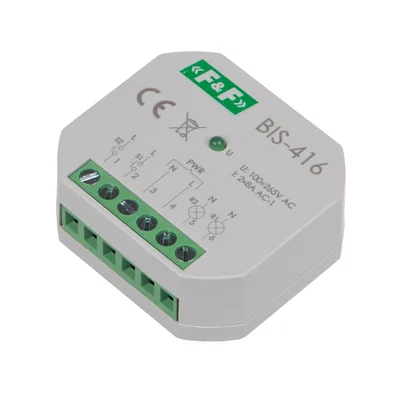 Flush-mounted bistable relay, two independent control circuits
