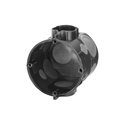 Flush-mounted box combined with puncture membranes E107-2K fi60mm deep black