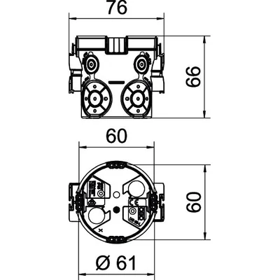 Flush-mounted box UG 66-L for hermetic electronics with a black membrane