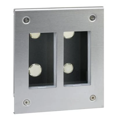 Flush-mounted housing S500 2-module 4×K45 stainless steel