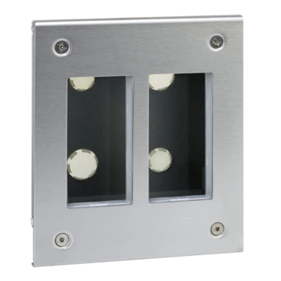 Flush-mounted housing S500 2-module 4×K45 stainless steel