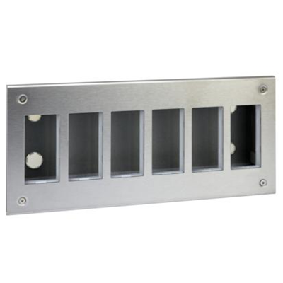 Flush-mounted housing S500 6-module 12×K45 stainless steel