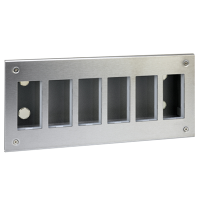 Flush-mounted housing S500 6-module 12×K45 stainless steel