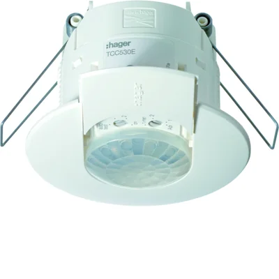 Flush-mounted KNX 2-channel presence sensor with continuous intensity control, white