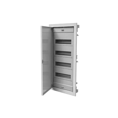 Flush-mounted modular distribution board, S-48, 4x12, opaque door, metal, gray, IP40