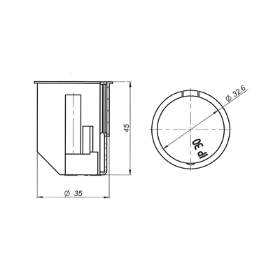 Flush-mounted sconce box with cover Z32 fi32mm blue