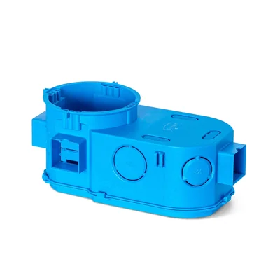 Flush-mounted serial box for electronics, one-sided closed SE2x60 2xfi60 deep blue